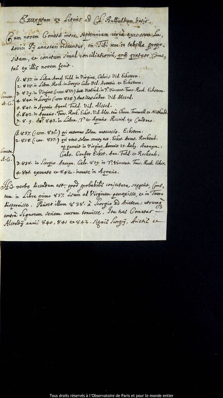 Texte manuscrit de Stanislaw Lubieniecki à Ismaël Boulliau, Hambourg, 18 avril 1666