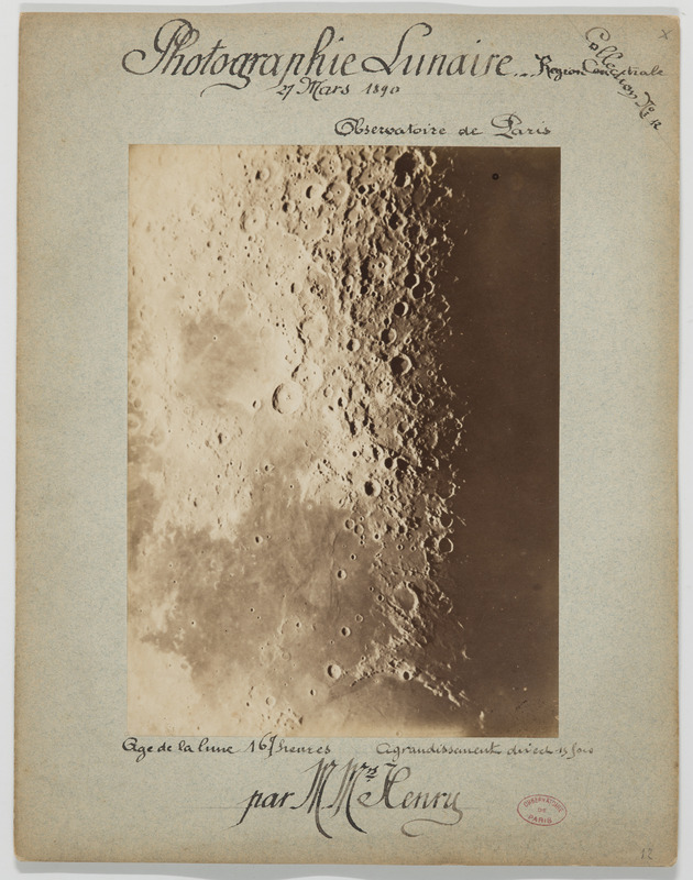 Photographie lunaire, par MM. Henry. Région centrale, 27 mars 1890, âge de la lune 167 heures, agrandissement direct 15 fois (titre original)