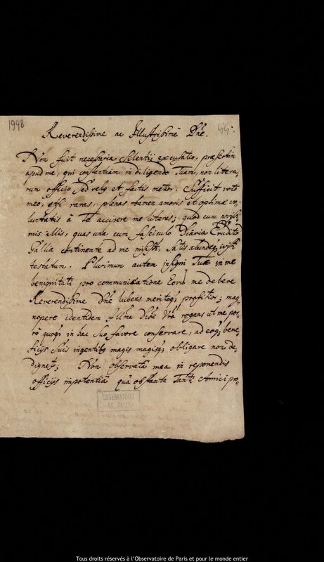 Lettre de Jan Heweliusz à Adam Adamandus Kochanski, Gdansk, 1679