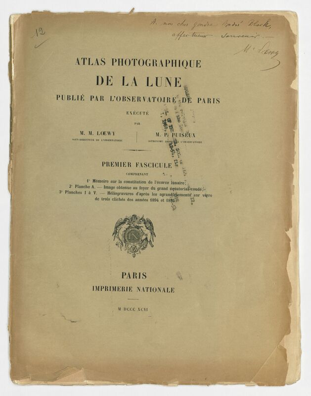 Index du premier fascicule, Atlas photographique de la lune publié par l'Observatoire de Paris