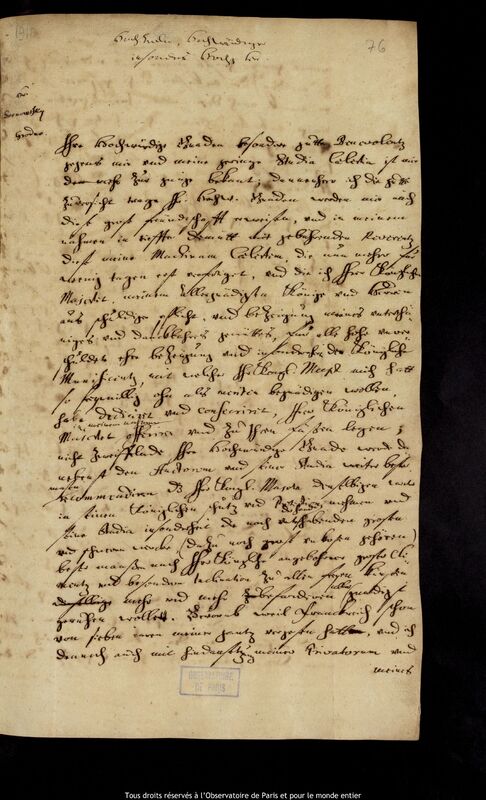 Lettre de Jan Heweliusz à Adam Sarnowski, Gdansk, 18 février 1679