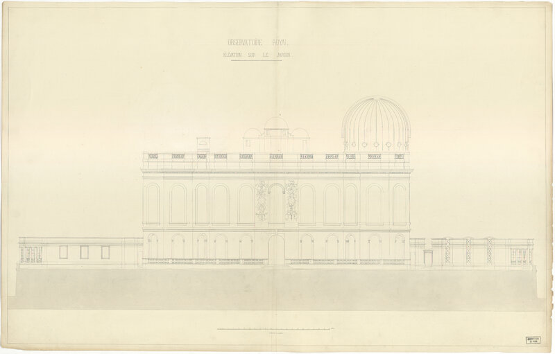 Observatoire royal : élévation sur le jardin (titre forgé)