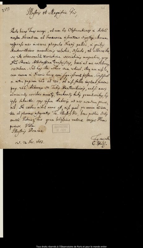 Lettre de Christoph Pfautz à Jan Heweliusz, Leipzig, 22 décembre 1683