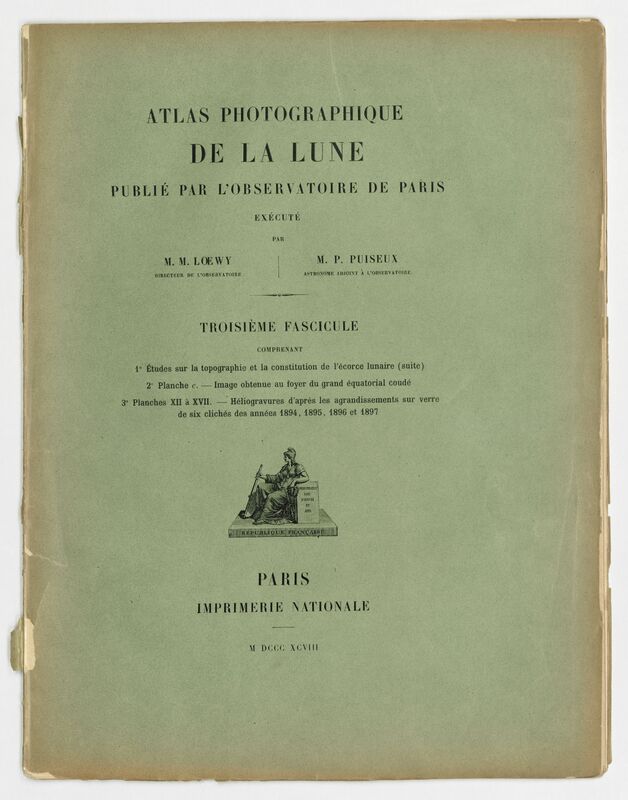 Index du troisième fascicule, Atlas photographique de la lune publié par l'Observatoire de Paris