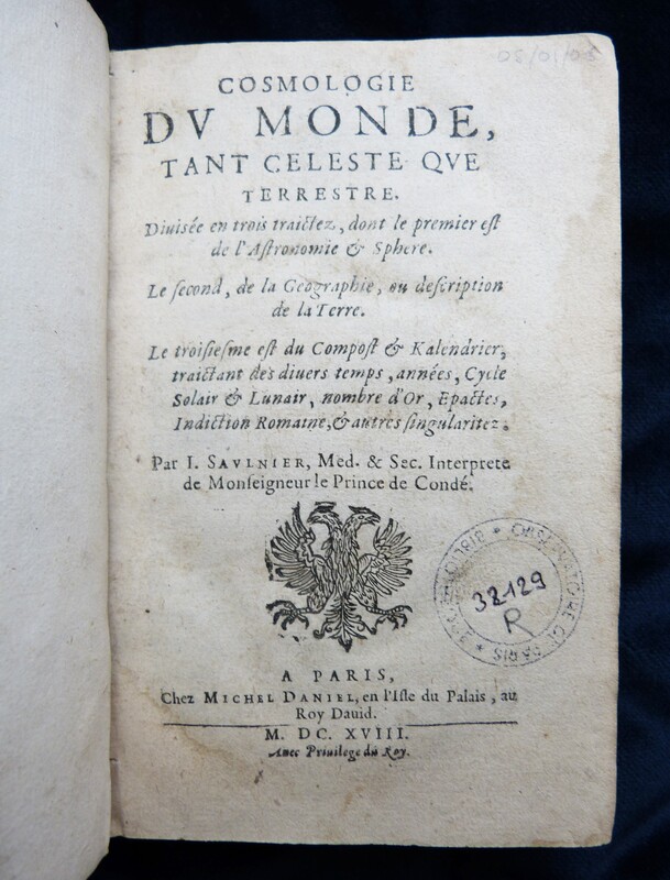 Cosmologie du monde, tant céleste que terrestre