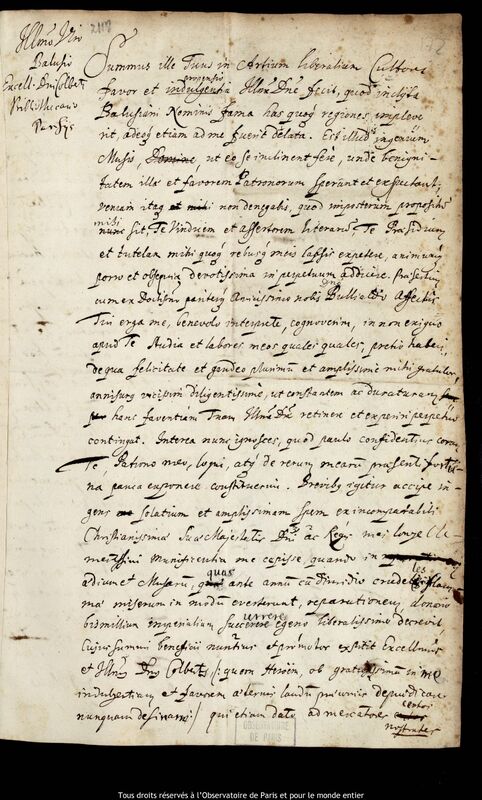 Lettre de Jan Heweliusz à Étienne Baluze, Gdansk, 27 juin 1681