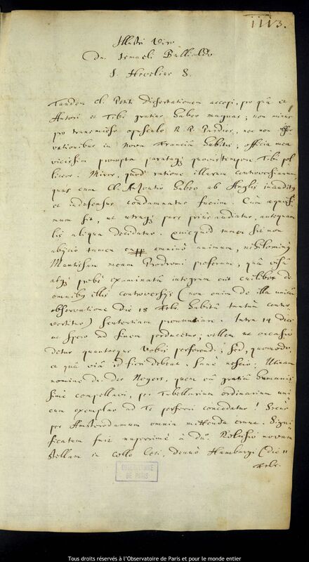 Lettre de Jan Heweliusz à Ismaël Boulliau, Gdansk, 29 mai 1666