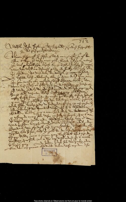 Lettre de Caspar March à Jan Heweliusz, Rostock, 28 septembre 1661