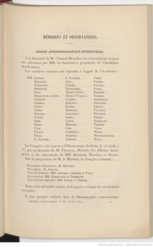 Bulletin astronomique 1887