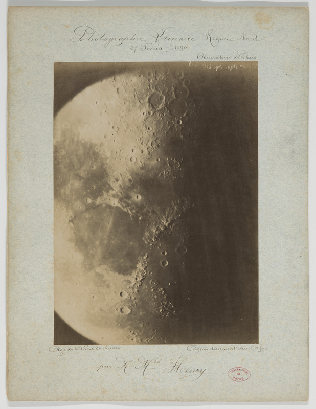 Photographie lunaire, par MM. Henry. Région Nord, 27 février 1890, âge de la lune 201 heures, agrandissement direct 12 fois (titre original)